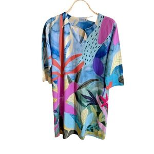 ATELIER5 By Gozde Yilmaz Sheath Comfort Dress 3/4 Sleeve Sze S Multicolor Floral